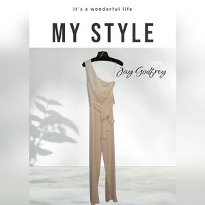 Jay Godfrey White One-Shoulder Jumpsuit